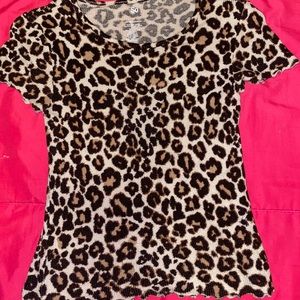 NWOT SO cheetah print shirt